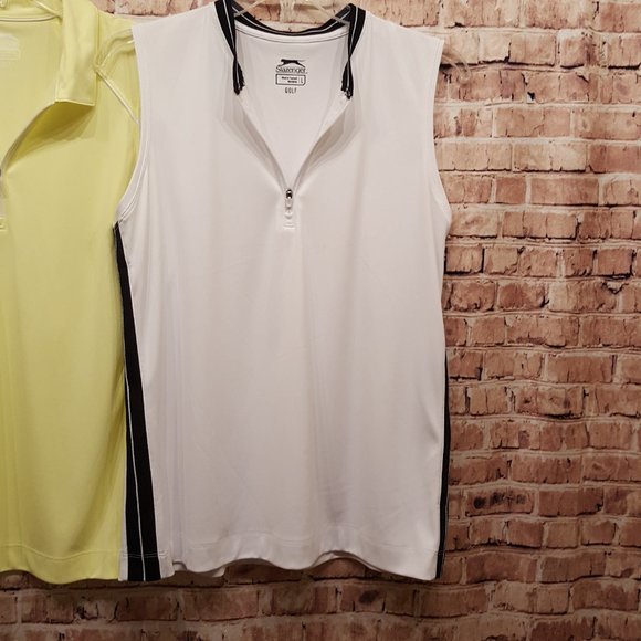 Slazenger Shirts Set of 2 Gold  (1 with collar/1 no collar) Size Large - Picture 7 of 16